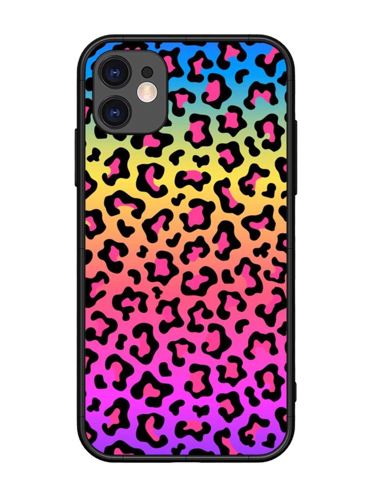 Neon Rainbow Colored Glossy Metal Phone Cover for Apple Iphone 11