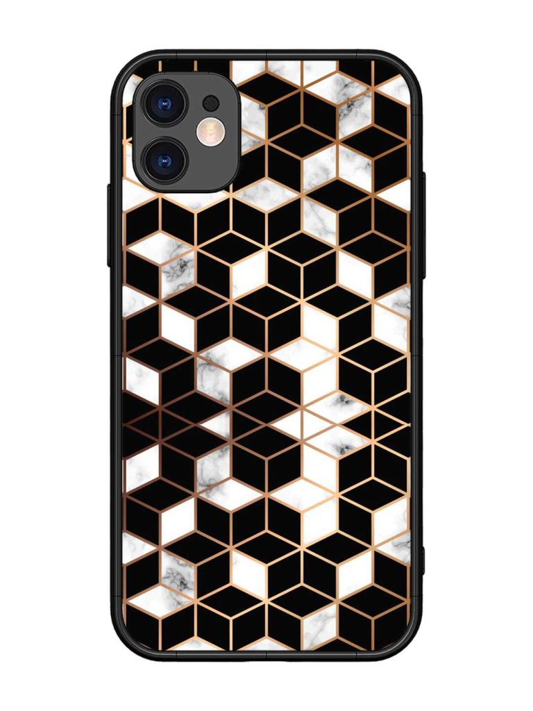 Vector Marble Texture Glossy Metal Phone Cover for Apple Iphone 11