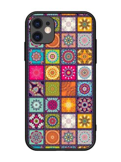 Seamless Pattern Vintage Glossy Metal Phone Cover for Apple Iphone 11
