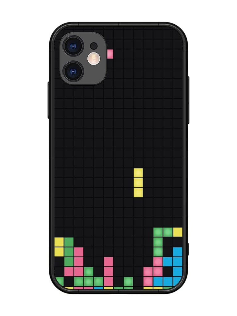 Square Game Glossy Metal TPU Phone Cover for Apple Iphone 11