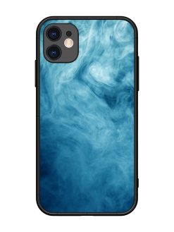 Blue Smoke Art Glossy Metal Phone Cover for Apple Iphone 11