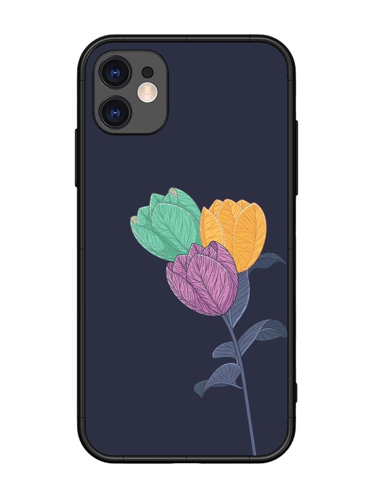 Flower Vector Glossy Metal Phone Cover for Apple Iphone 11