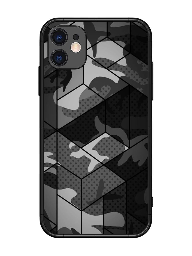 Hexagonal Pattern Glossy Metal Phone Cover for Apple Iphone 11