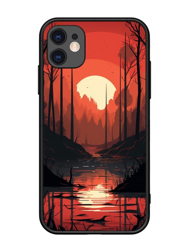 Natural Landscape Glossy Metal Phone Cover for Apple Iphone 11