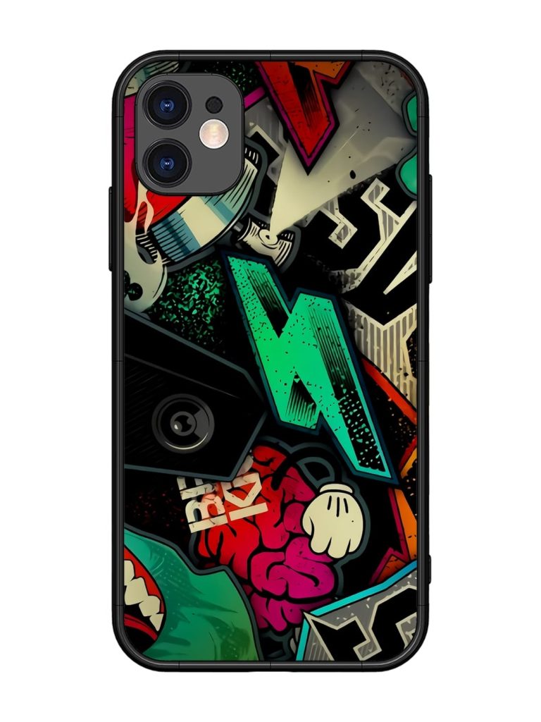 Graffiti Art Glossy Metal Phone Cover for Apple Iphone 11