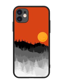 Mountain Lofi Sun Glossy Metal Phone Cover for Apple Iphone 11