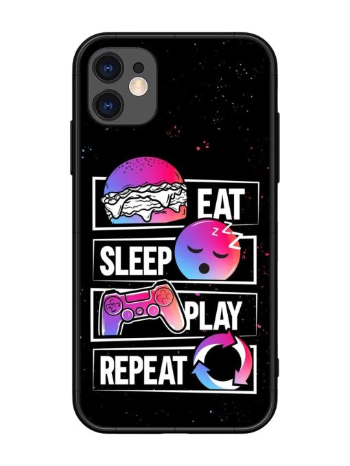 Eat Sleep Play Repeat Glossy Metal Phone Cover for Apple Iphone 11 Edge Zapvi