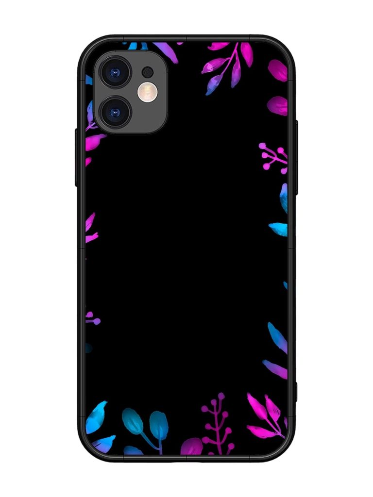 Flower Pattern Watercolor Glossy Metal Phone Cover for Apple Iphone 11
