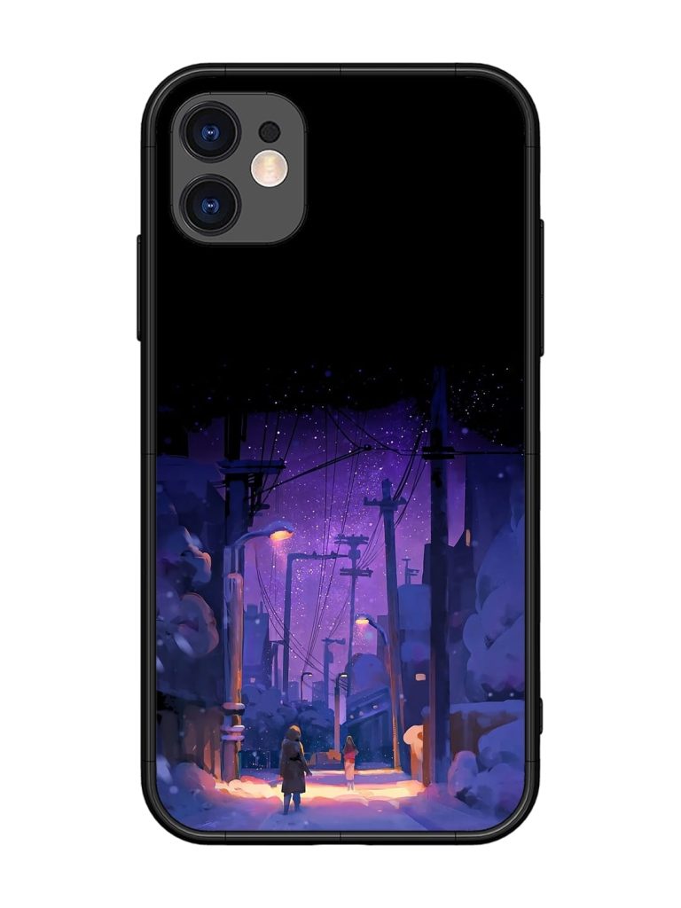 Winter Anime Art Glossy Metal Phone Cover for Apple Iphone 11