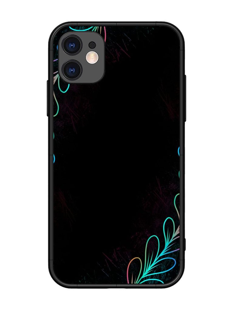Decorative Line Art Glossy Metal Phone Cover for Apple Iphone 11