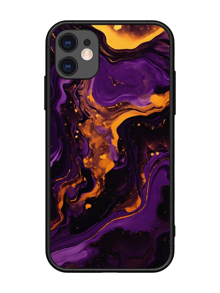 Painting Of A Purple Glossy Metal Phone Cover for Apple Iphone 11