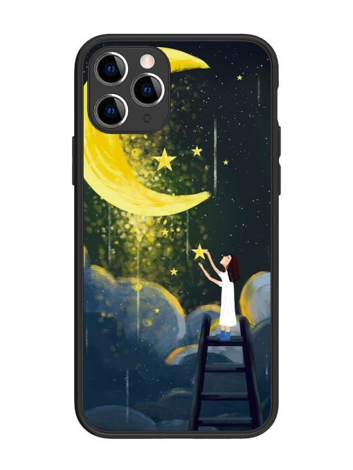 Moonlight Healing Night Illustration Glossy Metal TPU Phone Cover for Apple Iphone 11 Pro Edge Zapvi