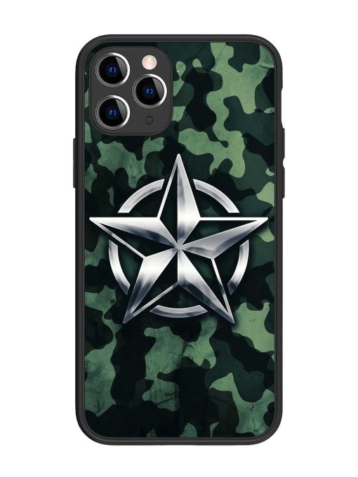 Indian Army Star Design Glossy Metal Phone Cover for Apple Iphone 11 Pro Edge Zapvi