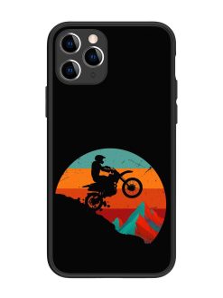 Mountain Bike Glossy Metal Phone Cover for Apple Iphone 11 Pro