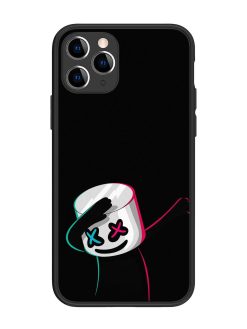 Black Marshmallow Glossy Metal Phone Cover for Apple Iphone 11 Pro