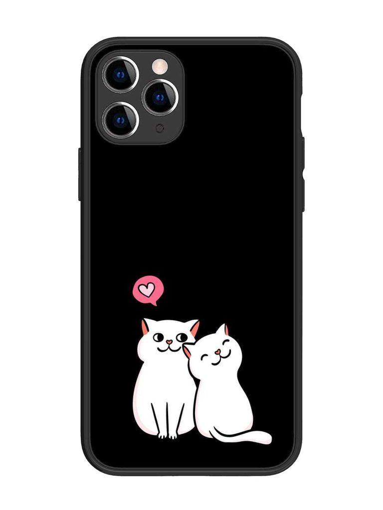 Cat Love Glossy Metal Phone Cover for Apple Iphone 11 Pro