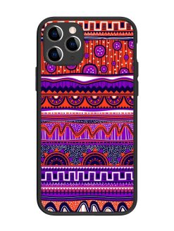 Ethnic Seamless Pattern Glossy Metal TPU Phone Cover for Apple Iphone 11 Pro
