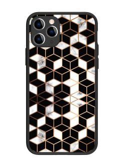 Vector Marble Texture Glossy Metal Phone Cover for Apple Iphone 11 Pro