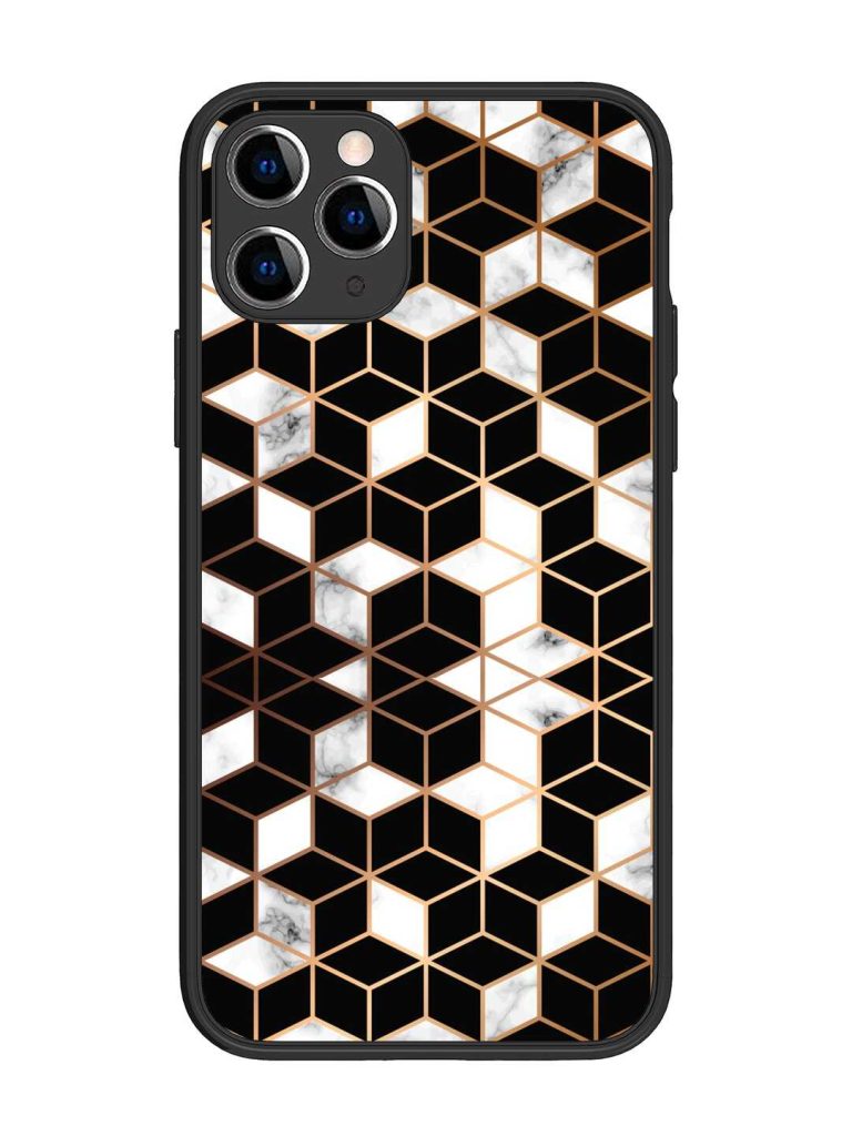 Vector Marble Texture Glossy Metal Phone Cover for Apple Iphone 11 Pro