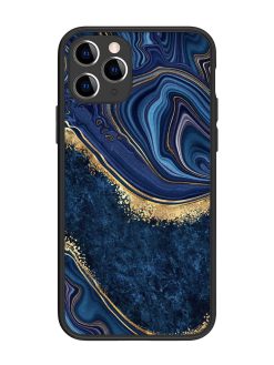 Abstract Background Blue Glossy Metal TPU Phone Cover for Apple Iphone 11 Pro