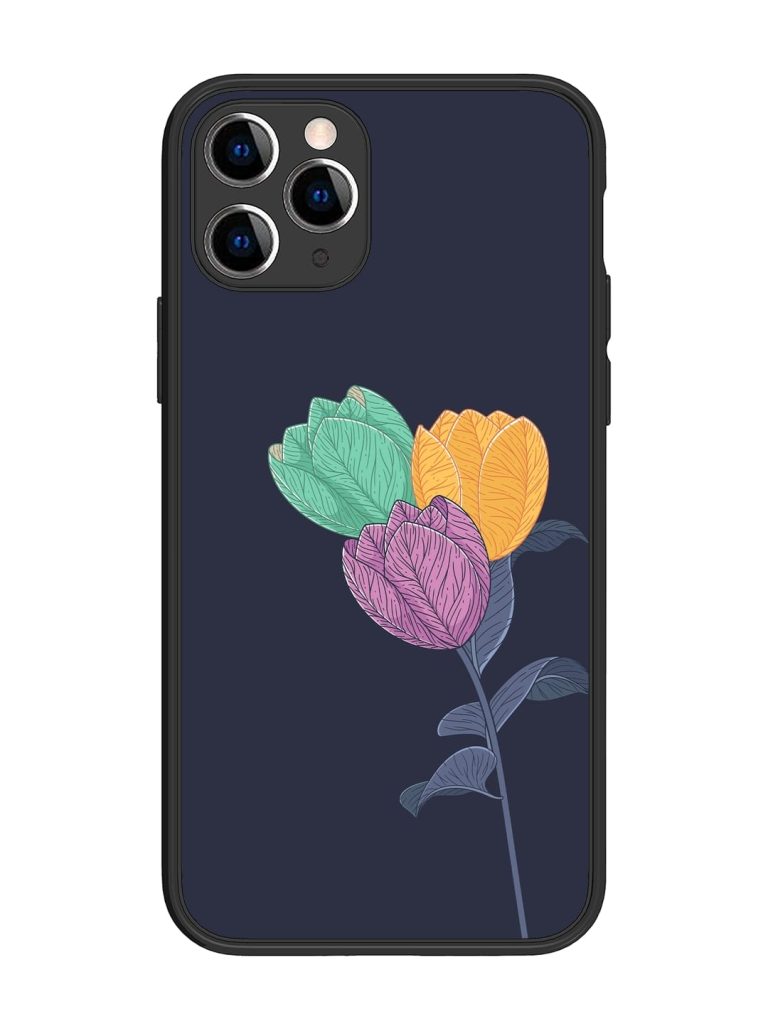 Flower Vector Glossy Metal Phone Cover for Apple Iphone 11 Pro