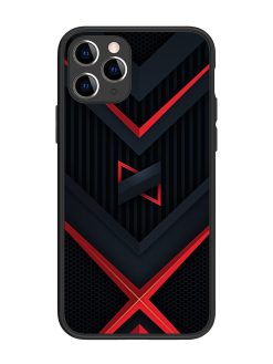 Red Gray Abstract Glossy Metal Phone Cover for Apple Iphone 11 Pro