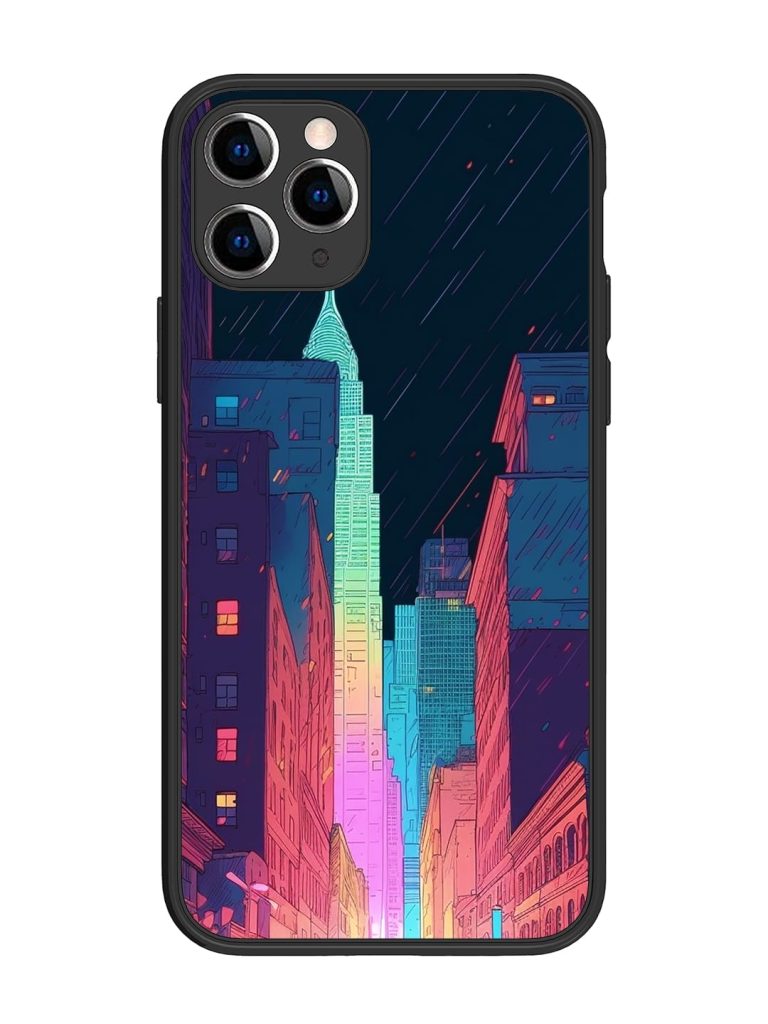 Minimal City Art Glossy Metal Phone Cover for Apple Iphone 11 Pro