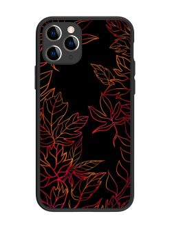 Red Floral Pattern Glossy Metal Phone Cover for Apple Iphone 11 Pro