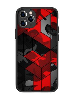 Royal Red Camouflage Pattern Glossy Metal Phone Cover for Apple Iphone 11 Pro