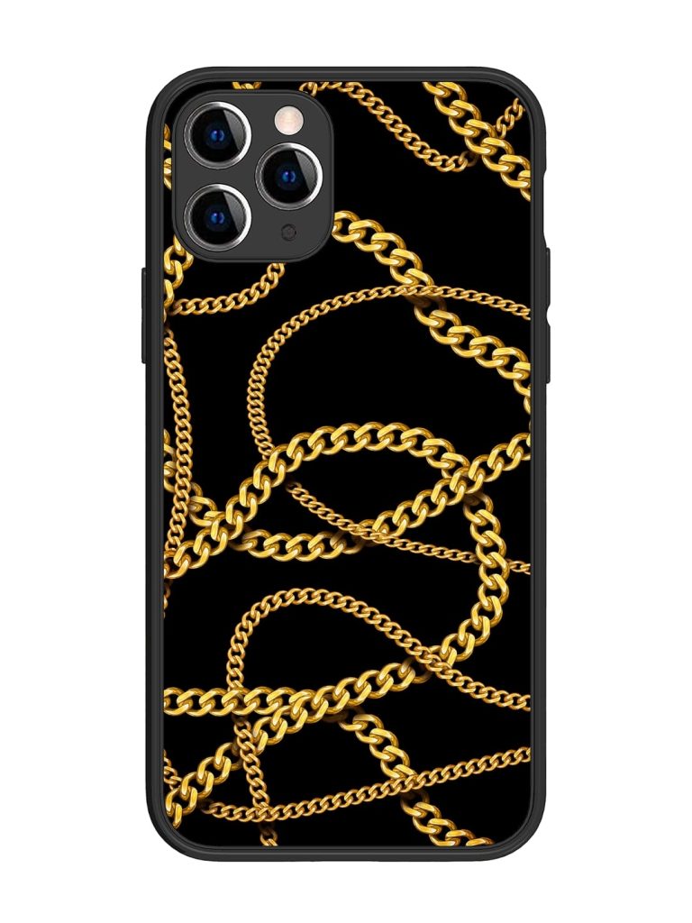 Decorative Golde Chain Glossy Metal Phone Cover for Apple Iphone 11 Pro