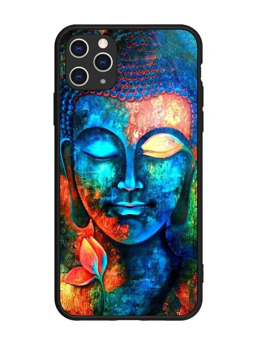 Buddha Painting Glossy Metal Phone Cover for Apple Iphone 11 Pro Max Edge Zapvi