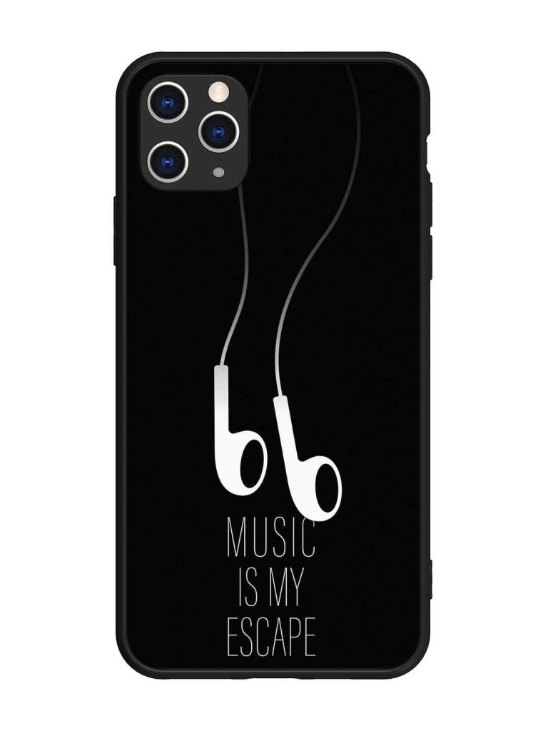 Music Is My Escape Glossy Metal Phone Cover for Apple Iphone 11 Pro Max
