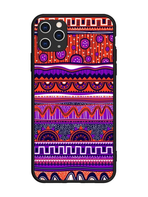 Ethnic Seamless Pattern Glossy Metal TPU Phone Cover for Apple Iphone 11 Pro Max Edge Zapvi