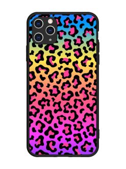 Neon Rainbow Colored Glossy Metal Phone Cover for Apple Iphone 11 Pro Max