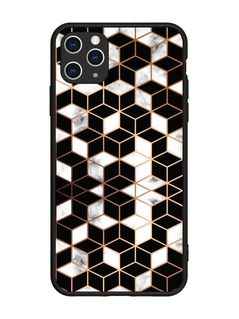 Vector Marble Texture Glossy Metal Phone Cover for Apple Iphone 11 Pro Max