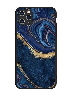 Abstract Background Blue Glossy Metal TPU Phone Cover for Apple Iphone 11 Pro Max