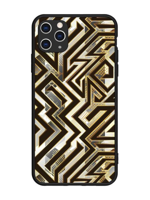 Technology Geometric Seamless Glossy Metal Phone Cover for Apple Iphone 11 Pro Max Edge Zapvi