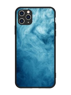 Blue Smoke Art Glossy Metal Phone Cover for Apple Iphone 11 Pro Max