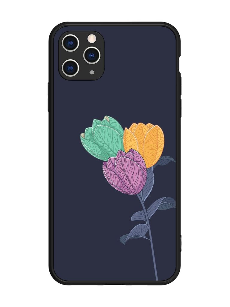 Flower Vector Glossy Metal Phone Cover for Apple Iphone 11 Pro Max