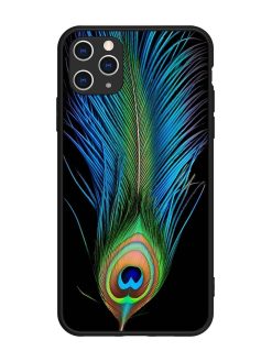 Peacock Feather Glossy Metal TPU Phone Cover for Apple Iphone 11 Pro Max