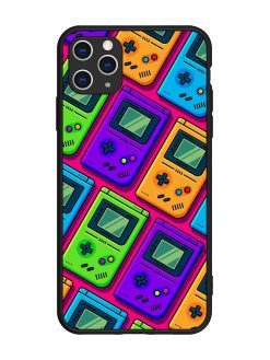 Game Seamless Pattern Glossy Metal Phone Cover for Apple Iphone 11 Pro Max