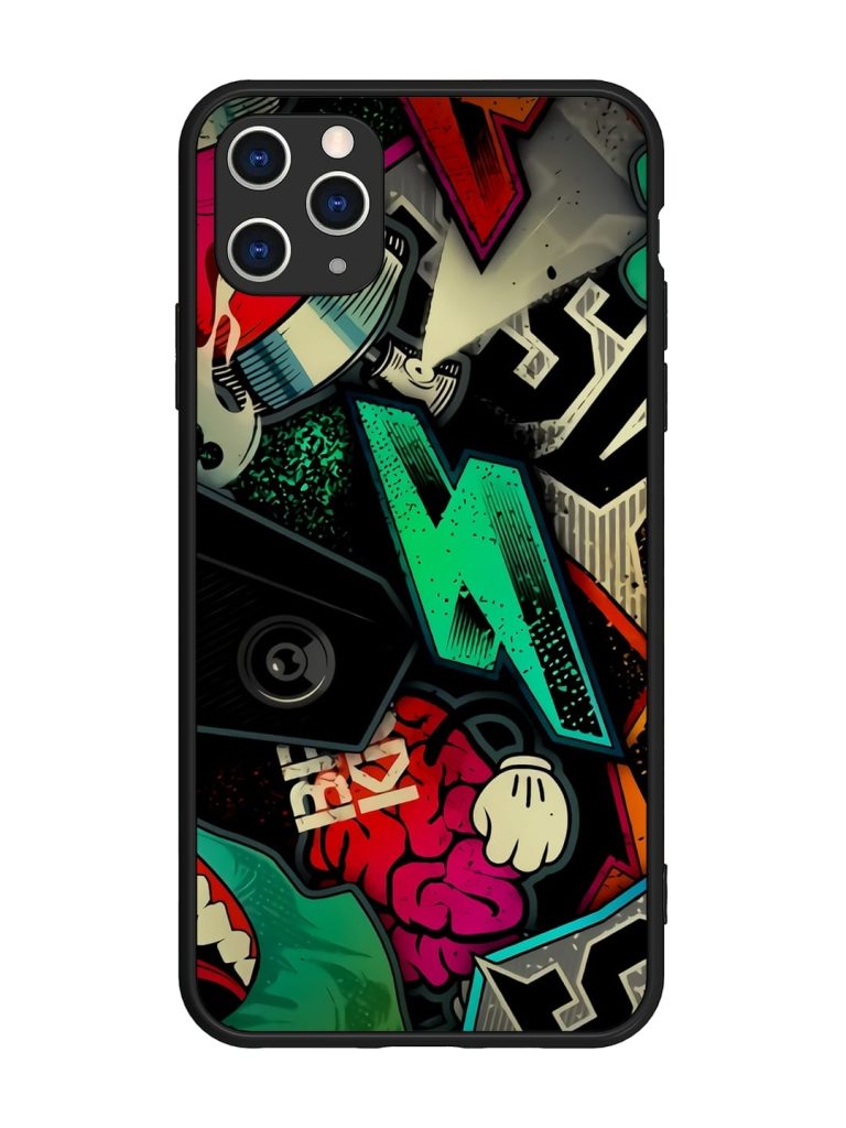 Graffiti Art Glossy Metal Phone Cover for Apple Iphone 11 Pro Max