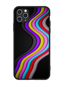 Liquid Blue Abstract Glossy Metal Phone Cover for Apple Iphone 11 Pro Max