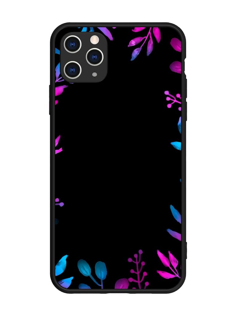 Flower Pattern Watercolor Glossy Metal Phone Cover for Apple Iphone 11 Pro Max