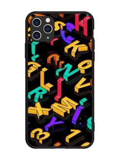Seamless Pattern With Letters Glossy Metal Phone Cover for Apple Iphone 11 Pro Max