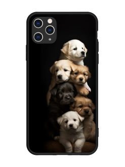 Cute Baby Dogs Glossy Metal Phone Cover for Apple Iphone 11 Pro Max