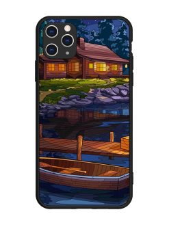 Village Night Scene Glossy Metal Phone Cover for Apple Iphone 11 Pro Max