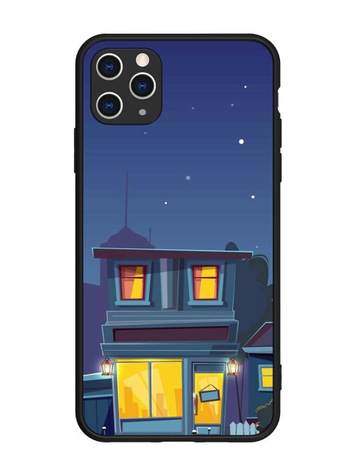 Vector Night House Glossy Metal Phone Cover for Apple Iphone 11 Pro Max Edge Zapvi