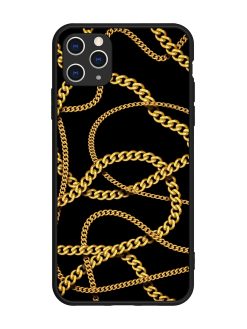 Decorative Golde Chain Glossy Metal Phone Cover for Apple Iphone 11 Pro Max