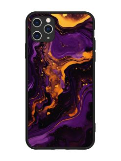 Painting Of A Purple Glossy Metal Phone Cover for Apple Iphone 11 Pro Max
